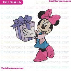Minnie Christmas Gift Mouse Mickey Embroidery Design