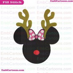 Minnie Deer Mickey Mouse Embroidery Design