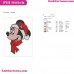 Minnie Face Christmas Mickey Mouse Embroidery Design