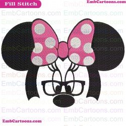 Minnie Glasses Mickey Mouse Embroidery Design