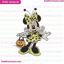 Minnie Halloween Bee Embroidery Design