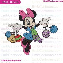 Minnie Ornaments Christmas Mickey Mouse Embroidery Design