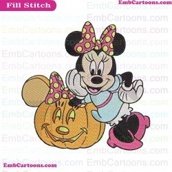 Minnie Pumpkin Embroidery Design 2