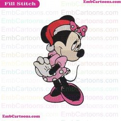 Minnie Santa Christmas Hat Mickey Mouse Embroidery Design
