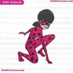 Miraculous Ladybug Angie Nasca Full Mask Embroidery Design