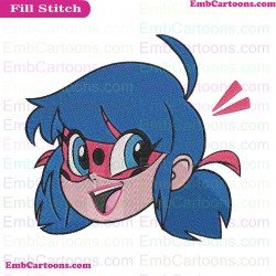 Miraculous Ladybug Angie Nasca Happy Face Embroidery Design