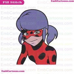 Miraculous Ladybug Angie Nasca Mask Embroidery Design