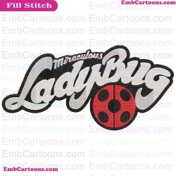 Miraculous Ladybug Logo Embroidery Design