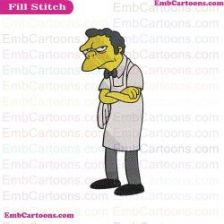Moe Szyslak The Simpsons Embroidery Design
