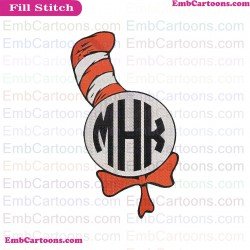 Monogram And Circle Dr Seuss The Cat In The Hat Embroidery Design