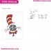 Monogram Cravat Dr Seuss The Cat In The Hat Embroidery Design