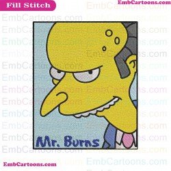 Mr. Burns The Simpsons Embroidery Design