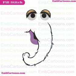 Mr. Snuffleupagus Silhouette Outline Sesame Street Embroidery Design