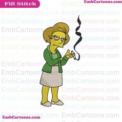 Mrs. Edna Krabappel The Simpsons Embroidery Design