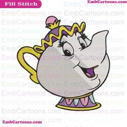 Mrs. Potts Beauty And The Beast Embroidery Design