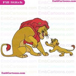 Mufasa And Baby Simba The Lion King Embroidery Design 1