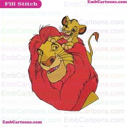 Mufasa And Baby Simba The Lion King Embroidery Design 2