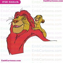 Mufasa And Baby Simba The Lion King Embroidery Design 3
