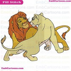 Mufasa And Nala The Lion King Embroidery Design 3