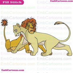 Mufasa And Nala The Lion King Embroidery Design 4