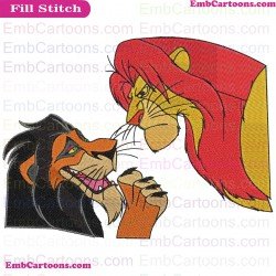 Mufasa And Scar The Lion King Embroidery Design