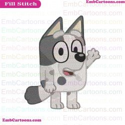 Muffin Bluey Friends Embroidery Design