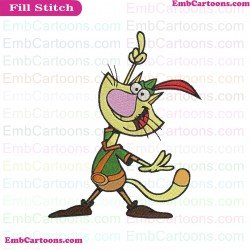 Nature Cat Embroidery Design 2