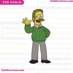 Ned Flanders The Simpsons Embroidery Design