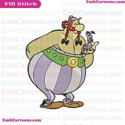 Obelix And Dogmatix Embroidery Design