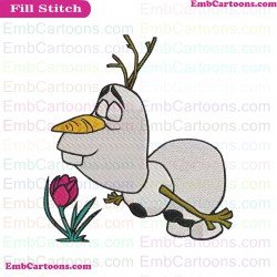 Olaf Flower Frozen Embroidery Design