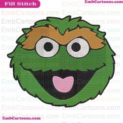 Oscar The Grouch Sesame Street Embroidery Design