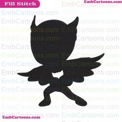 Owlette Black Silhouettes PJ Masks Embroidery Design