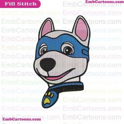 Paw Patrol Apollo The Super Pup Face Embroidery Design