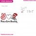 Peace Love Reading Read Across America Embroidery Design
