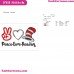 Peace Love Reading Read Across America Embroidery Design