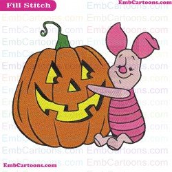 Pig Halloween Embroidery Design