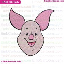 Piglet Head Winnie The Pooh Embroidery Design