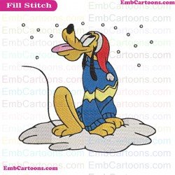 Pluto Santa Christmas Mickey Mouse Embroidery Design