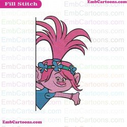 Poppy Half Trolls Embroidery Design