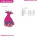 Poppy Head Trolls Embroidery Design