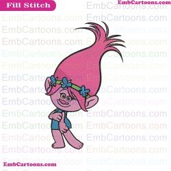 Poppy Smile Trolls Embroidery Design