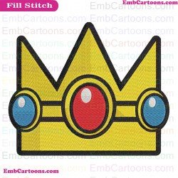Princess Peach Crown Embroidery Design