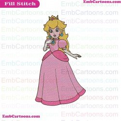 Princess Peach Super Mario Bros Embroidery Design