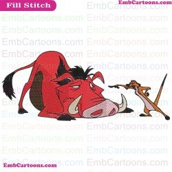 Pumbaa Timon And Pumbaa Embroidery Design 10