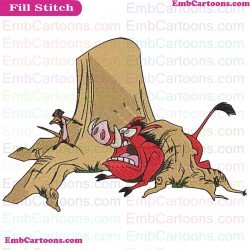 Pumbaa Timon And Pumbaa Embroidery Design 2