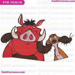 Pumbaa Timon And Pumbaa Embroidery Design 5