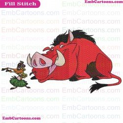 Pumbaa Timon And Pumbaa Embroidery Design 6
