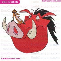 Pumbaa Timon And Pumbaa Embroidery Design 8