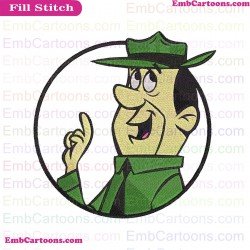 Ranger Smith With Circle Yogi Bear Embroidery Design