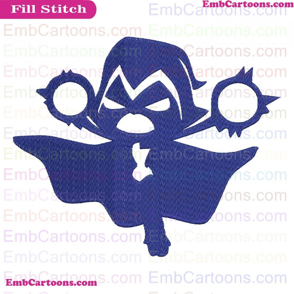 Raven 1 Applique Design, Raven 1 Embroidery Design, 1 Color Applique Design, 1 Color Embroidery Design, Color Teen Applique Design, Color Teen Embroidery Design, Teen Titans Applique Design, Teen Titans Embroidery Design, Titans Go Applique Design, Titans